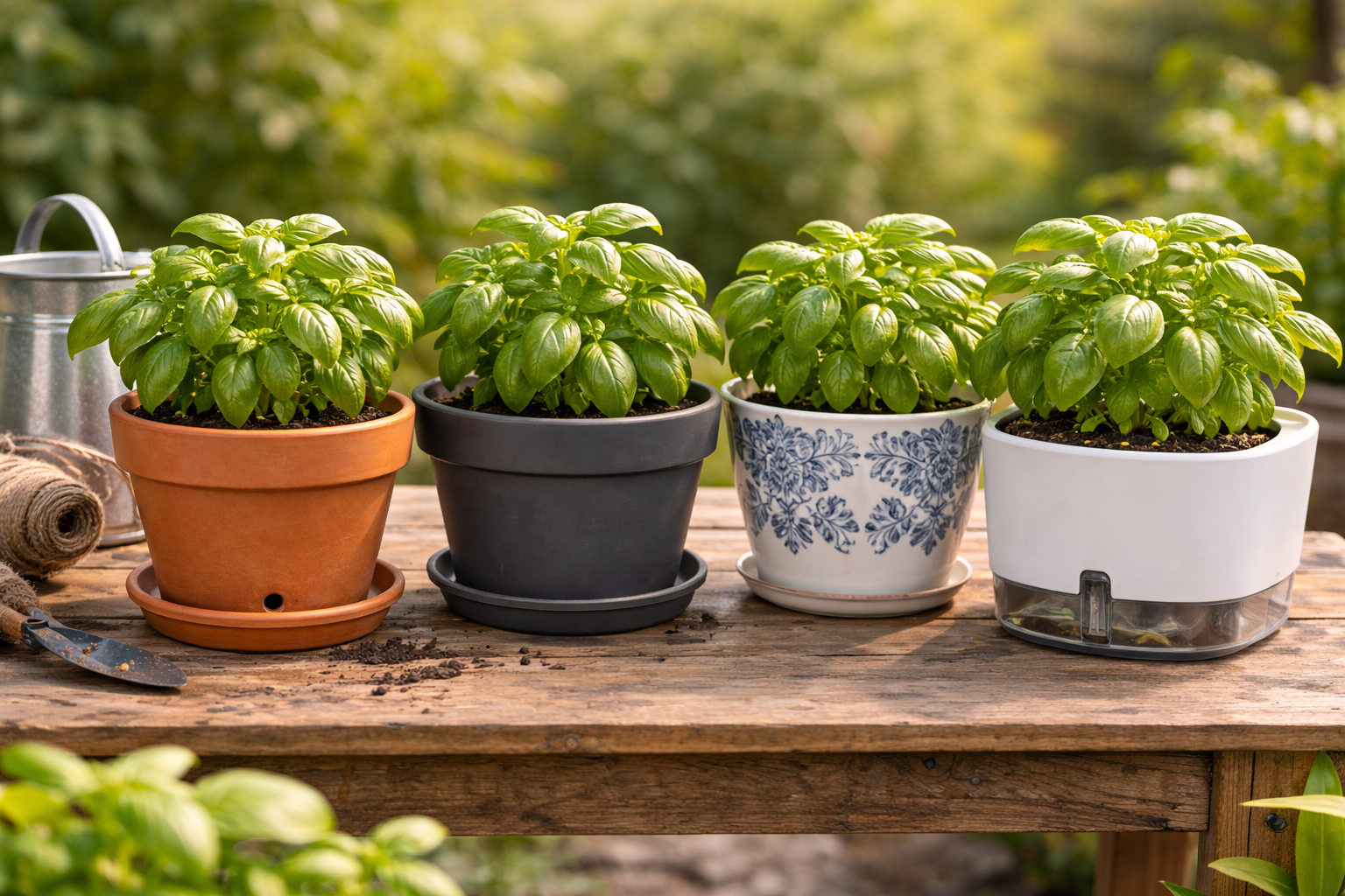 Best Pot for Basil: The Right Size, Material, and Setup 3 Terracotta, plastic, ceramic, and self-watering pots for growing basil