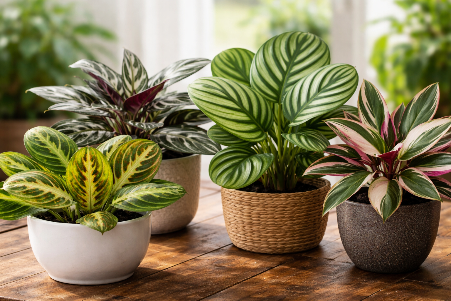 Comparison of Maranta, Calathea, Ctenanthe, and Stromanthe often called prayer plants